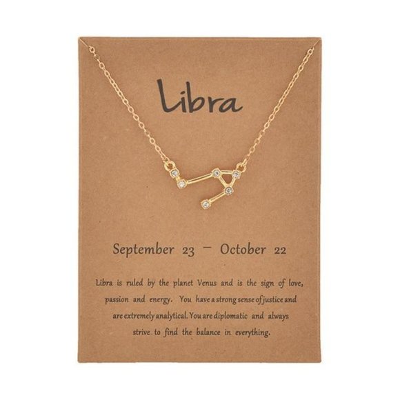 Libra Rhinestone Constellation Astrological Necklace - Picture 1 of 1